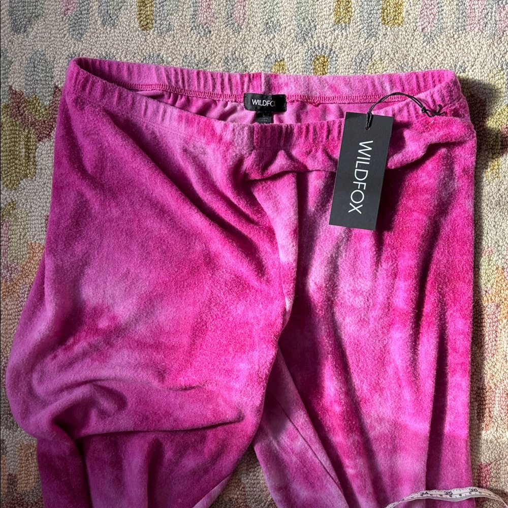Wildfox Love Potion Knox Tie Dye Wash Hot Pink Knit Joggers LG NWT cozy comfy - Picture 11 of 14